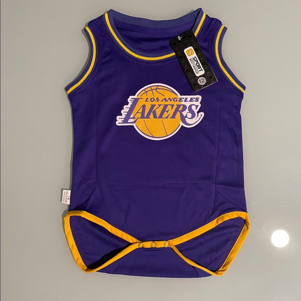 Los Angeles Lakers   baby basketball onesie